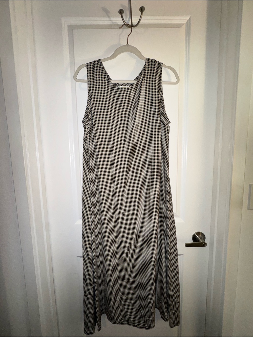 Talbots Black and White Gingham Sleeveless Maxi Dress